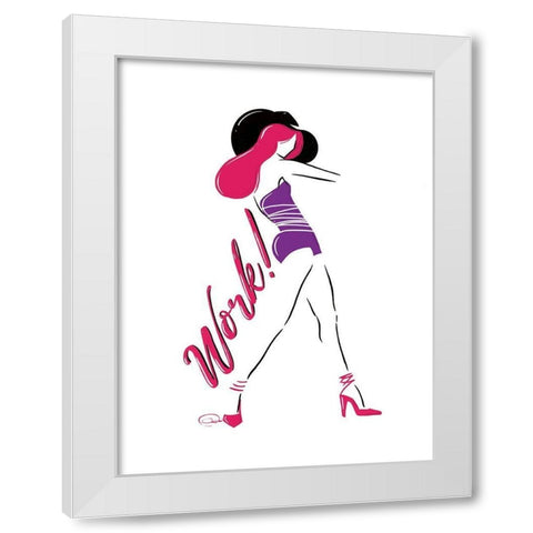 Sassy Work White Modern Wood Framed Art Print by OnRei