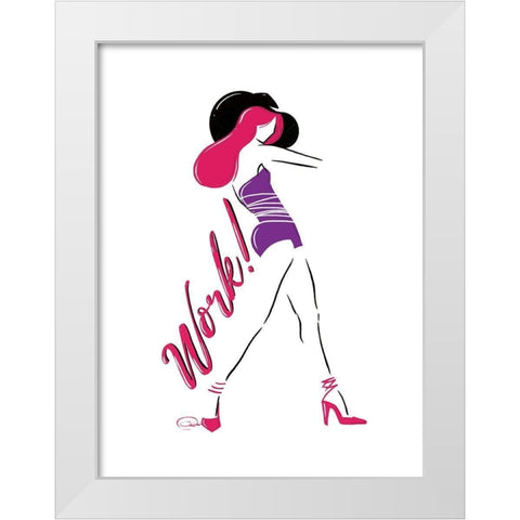 Sassy Work White Modern Wood Framed Art Print by OnRei