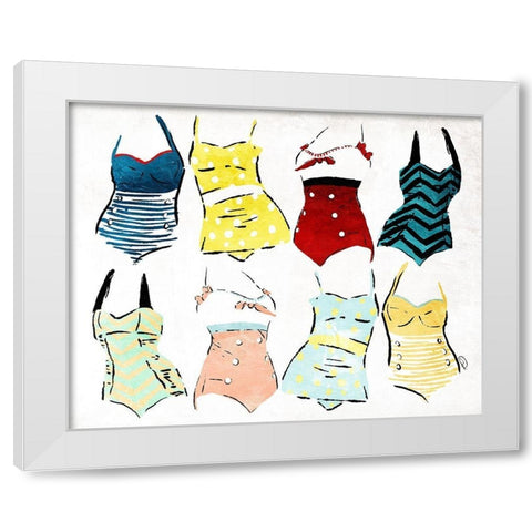 Swimsuit Group White Modern Wood Framed Art Print by OnRei