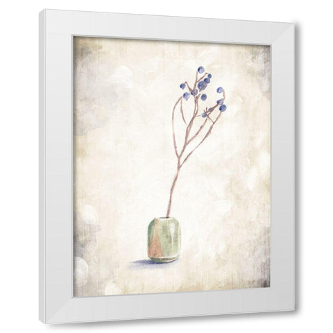 Solitude Of A Plant White Modern Wood Framed Art Print by OnRei