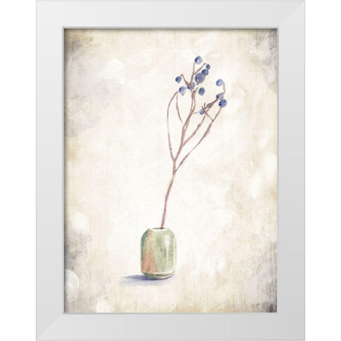 Solitude Of A Plant White Modern Wood Framed Art Print by OnRei