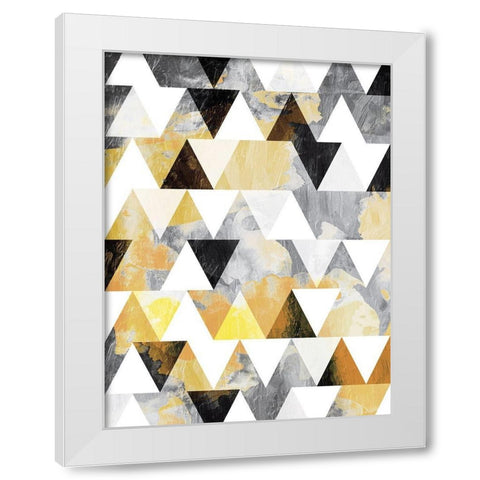 Fun Gold Teeth White Modern Wood Framed Art Print by OnRei