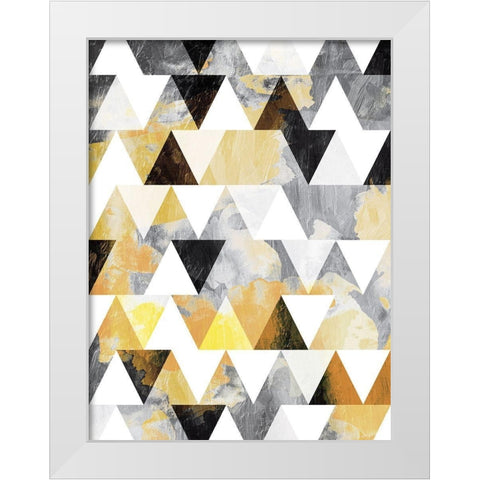 Fun Gold Teeth White Modern Wood Framed Art Print by OnRei