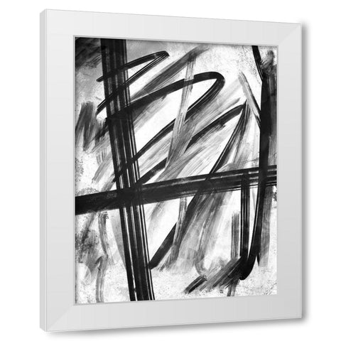 Feelings White Modern Wood Framed Art Print by OnRei