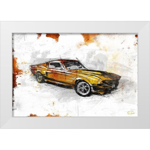 Car Rust White Modern Wood Framed Art Print by OnRei