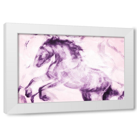 Horse Paint White Modern Wood Framed Art Print by OnRei