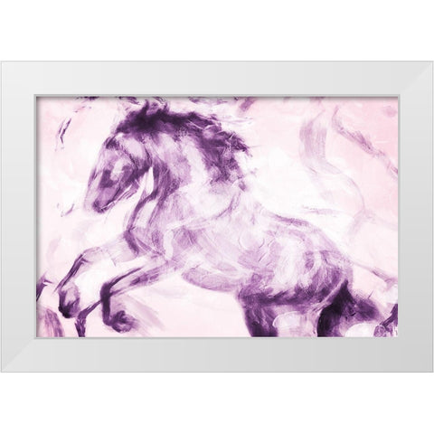 Horse Paint White Modern Wood Framed Art Print by OnRei