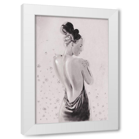 Shes A Flower White Modern Wood Framed Art Print by OnRei