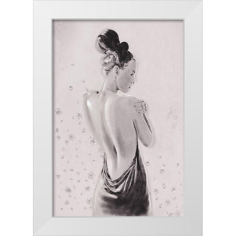 Shes A Flower White Modern Wood Framed Art Print by OnRei