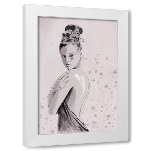 Shes A Flower Too White Modern Wood Framed Art Print by OnRei