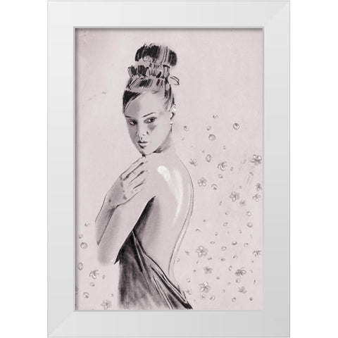 Shes A Flower Too White Modern Wood Framed Art Print by OnRei