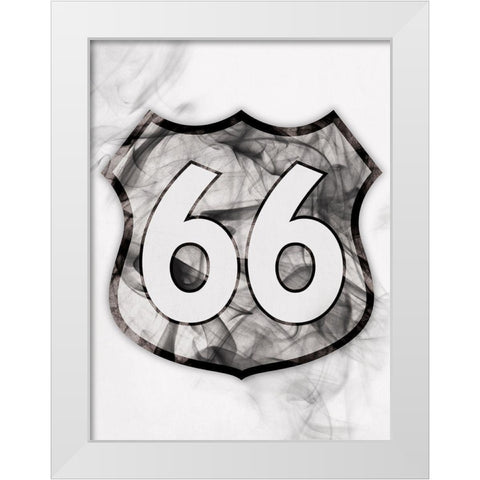 Smoke 66 White Modern Wood Framed Art Print by OnRei