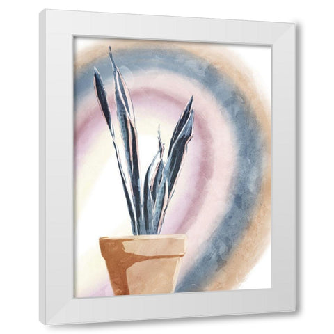 Mood Potted Plants White Modern Wood Framed Art Print by OnRei