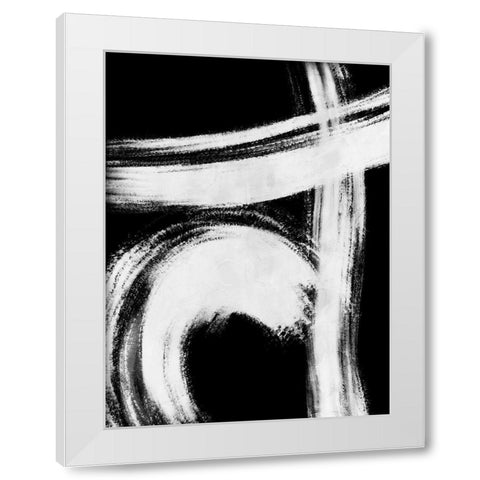 Reversed Strokes 1 White Modern Wood Framed Art Print by OnRei