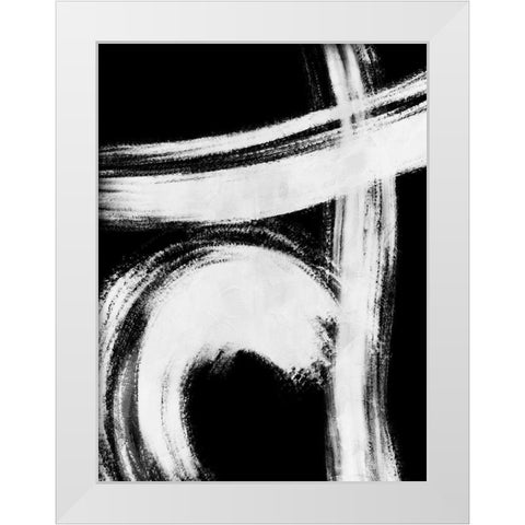 Reversed Strokes 1 White Modern Wood Framed Art Print by OnRei