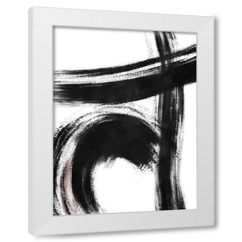 Strokes 1 White Modern Wood Framed Art Print by OnRei