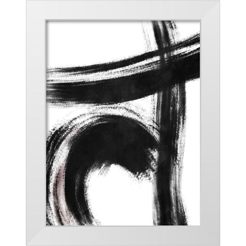 Strokes 1 White Modern Wood Framed Art Print by OnRei