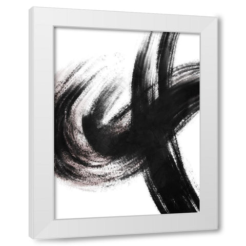 Strokes 2 White Modern Wood Framed Art Print by OnRei