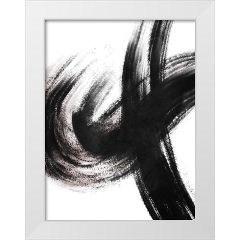 Strokes 2 White Modern Wood Framed Art Print by OnRei