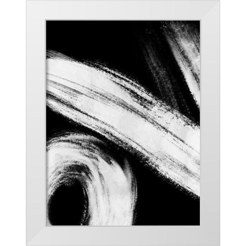 Reversed Strokes 2 White Modern Wood Framed Art Print by OnRei