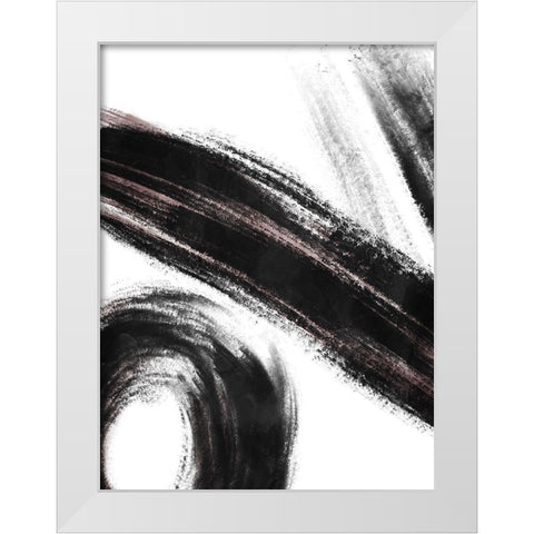 Strokes 3 White Modern Wood Framed Art Print by OnRei