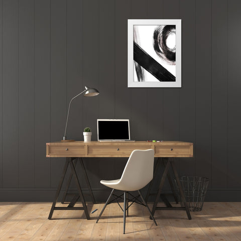 Strokes 4 White Modern Wood Framed Art Print by OnRei