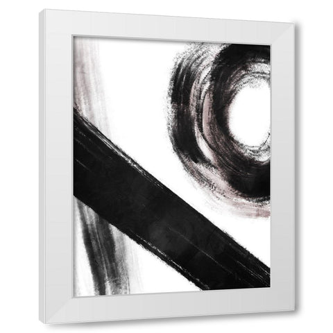 Strokes 4 White Modern Wood Framed Art Print by OnRei