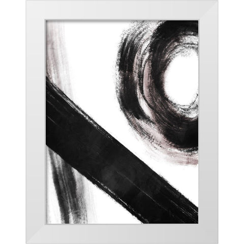 Strokes 4 White Modern Wood Framed Art Print by OnRei