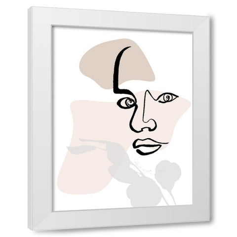 Scribble Face With Color Mate White Modern Wood Framed Art Print by OnRei