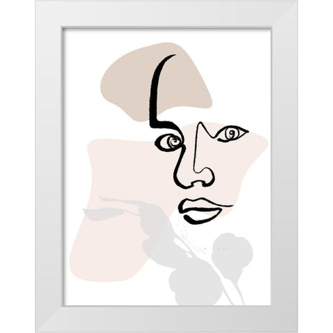 Scribble Face With Color Mate White Modern Wood Framed Art Print by OnRei