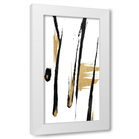 Falling Star White Modern Wood Framed Art Print by OnRei