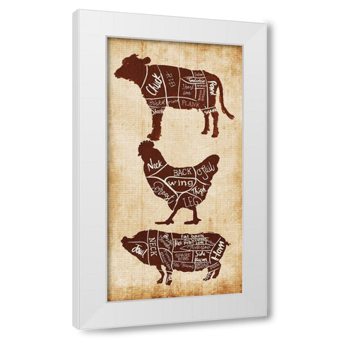 Farm Cuts White Modern Wood Framed Art Print by OnRei