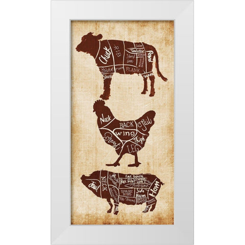 Farm Cuts White Modern Wood Framed Art Print by OnRei