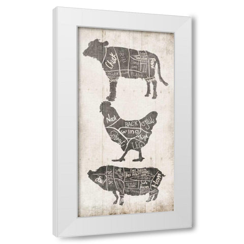 Farm Cuts Grey White Modern Wood Framed Art Print by OnRei