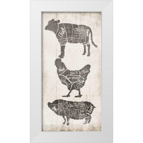 Farm Cuts Grey White Modern Wood Framed Art Print by OnRei