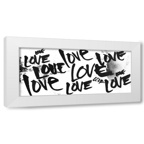 Multi Love White Modern Wood Framed Art Print by OnRei