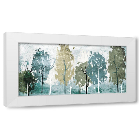 Abstract Forest White Modern Wood Framed Art Print by OnRei