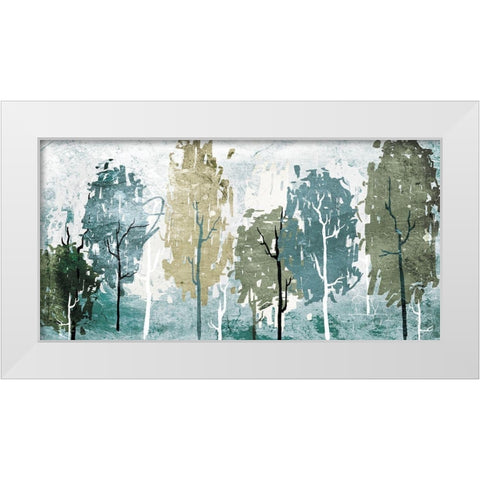 Abstract Forest White Modern Wood Framed Art Print by OnRei