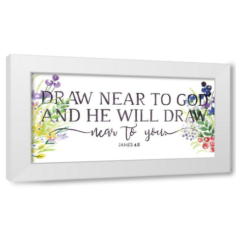 He Will Draw White Modern Wood Framed Art Print by OnRei