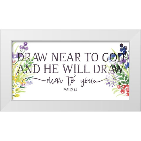 He Will Draw White Modern Wood Framed Art Print by OnRei