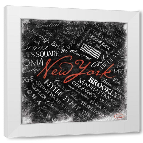 New York 2A White Modern Wood Framed Art Print by OnRei