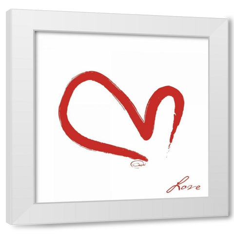 SIMPLE LOVE White Modern Wood Framed Art Print by OnRei