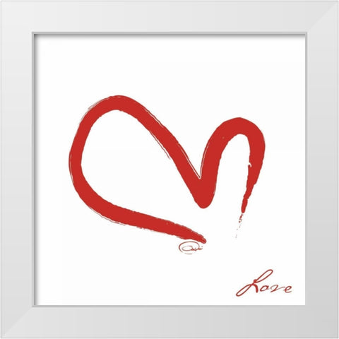 SIMPLE LOVE White Modern Wood Framed Art Print by OnRei