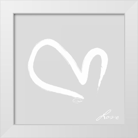 LET THERE BE LOVE White Modern Wood Framed Art Print by OnRei