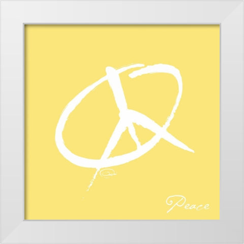 SEEK PEACE White Modern Wood Framed Art Print by OnRei