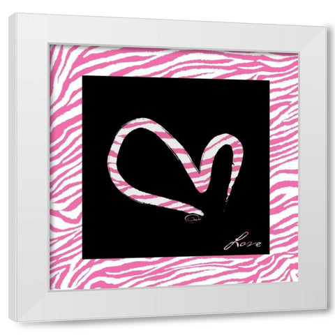 LOVE HOT PINK White Modern Wood Framed Art Print by OnRei