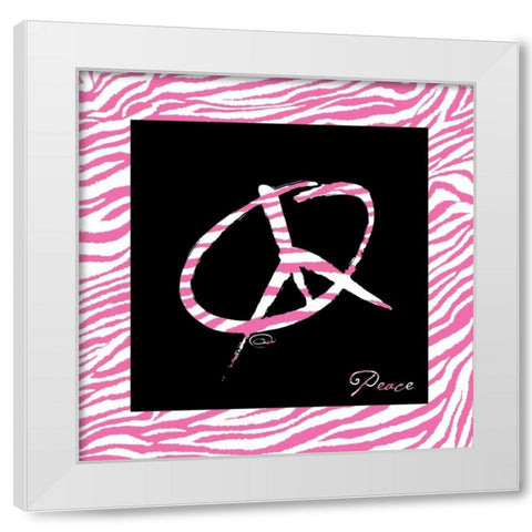 PEACE HOT PINK White Modern Wood Framed Art Print by OnRei