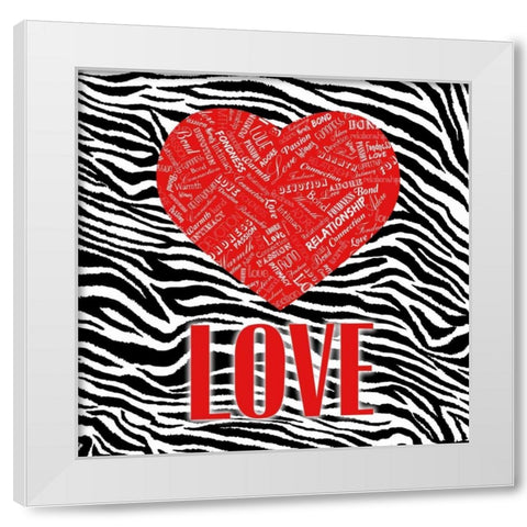 JUNGLE HEART White Modern Wood Framed Art Print by OnRei