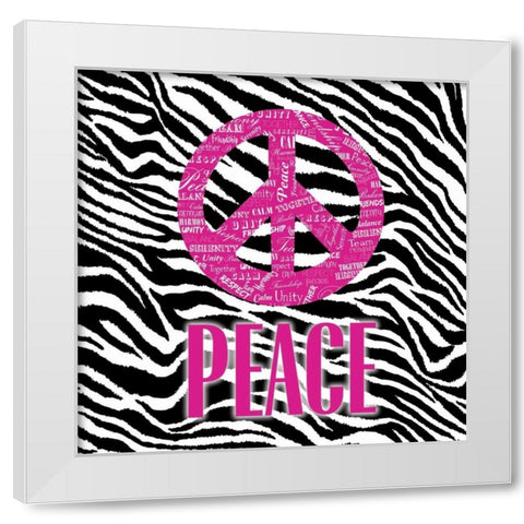 PEACE ON EARTH White Modern Wood Framed Art Print by OnRei