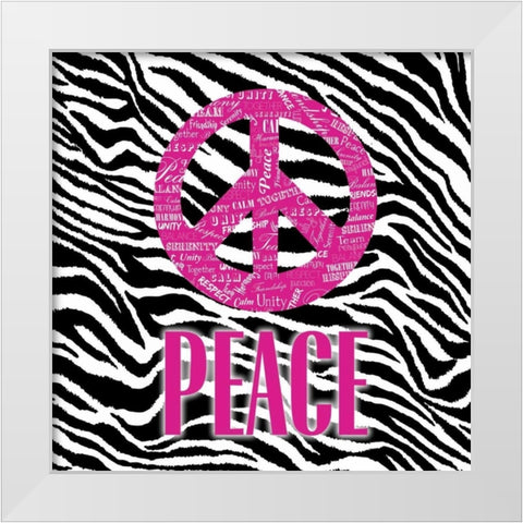 PEACE ON EARTH White Modern Wood Framed Art Print by OnRei